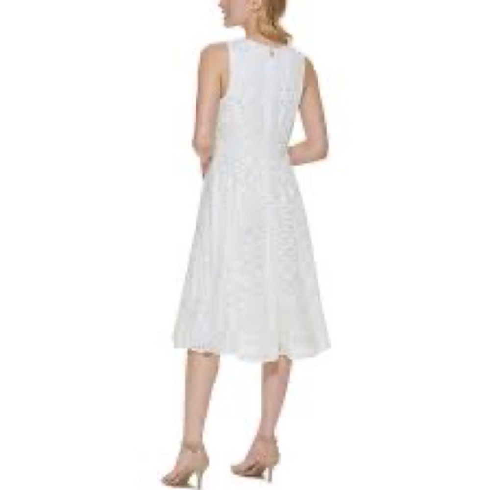 Tommy Hilfiger White Floral Eyelet Sleeveless Dress Sz 10